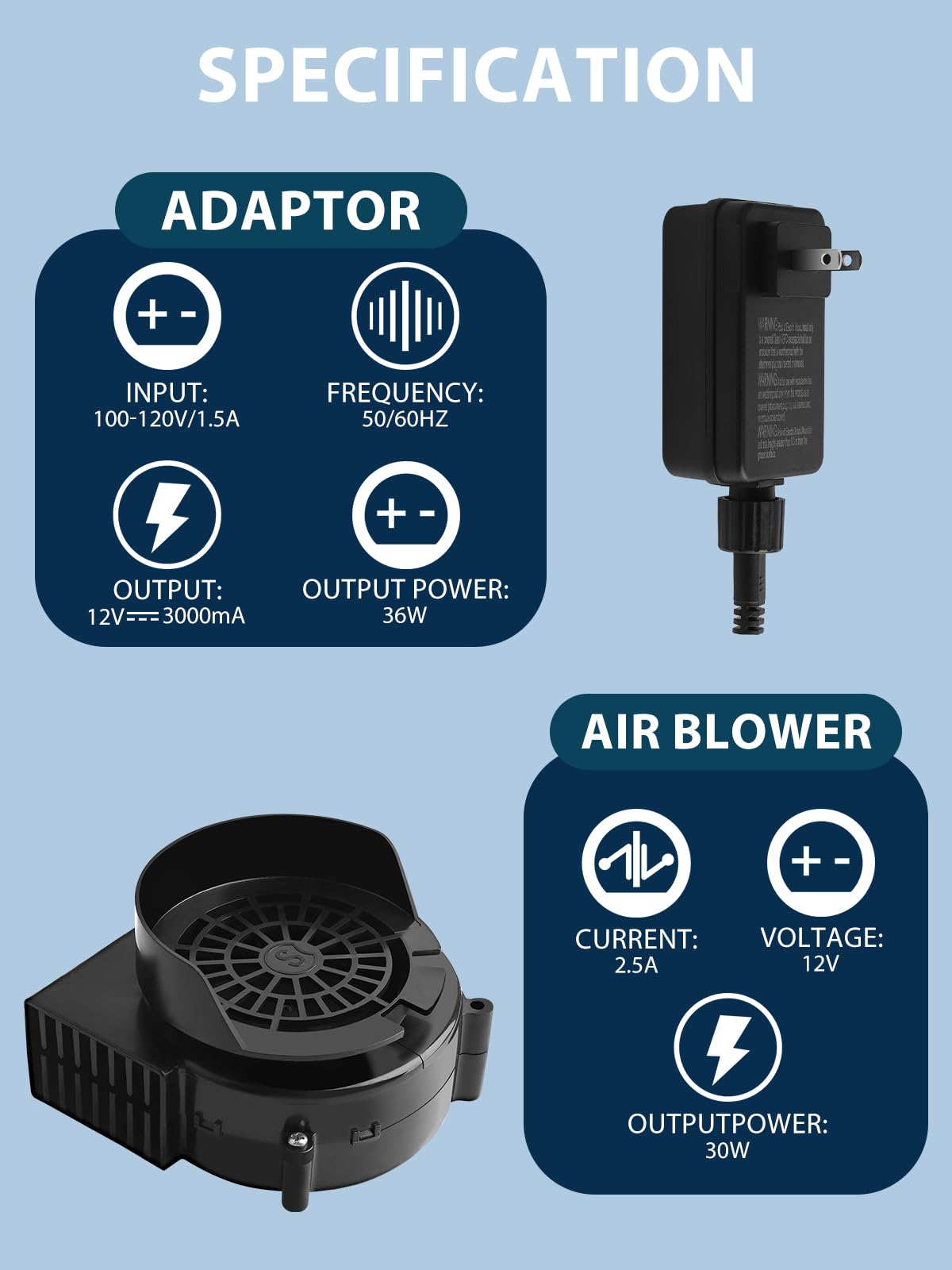 Kalolary close-up of 12V/3A UL adapter offering safe reliable power conversion