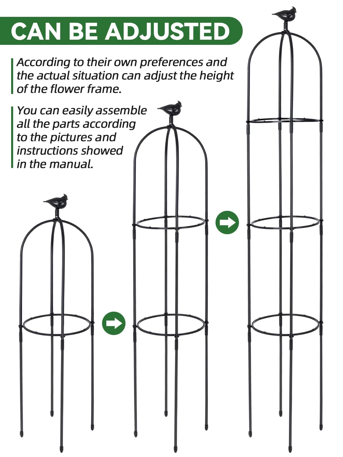 Kalolary sharp bottom stake detail demonstrating easy soil anchoring benefit