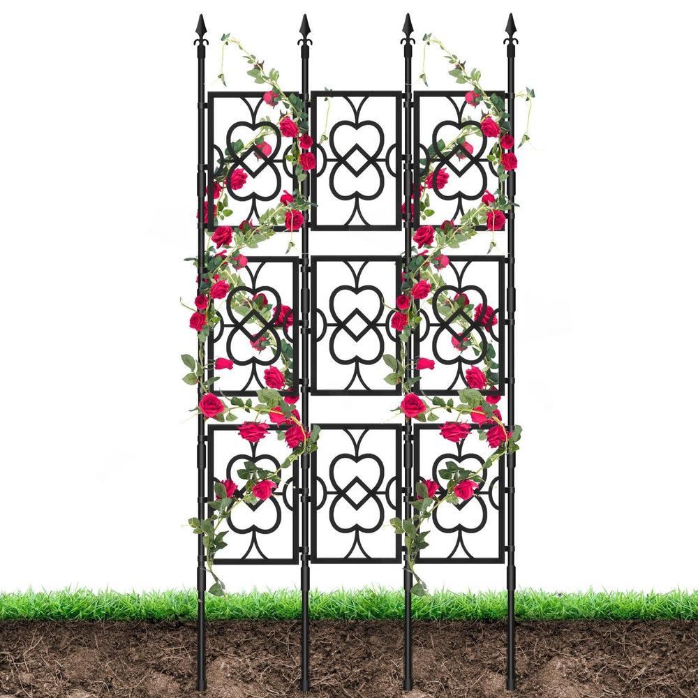 Kalolary trellis front view showing full assembled frame and grid benefits