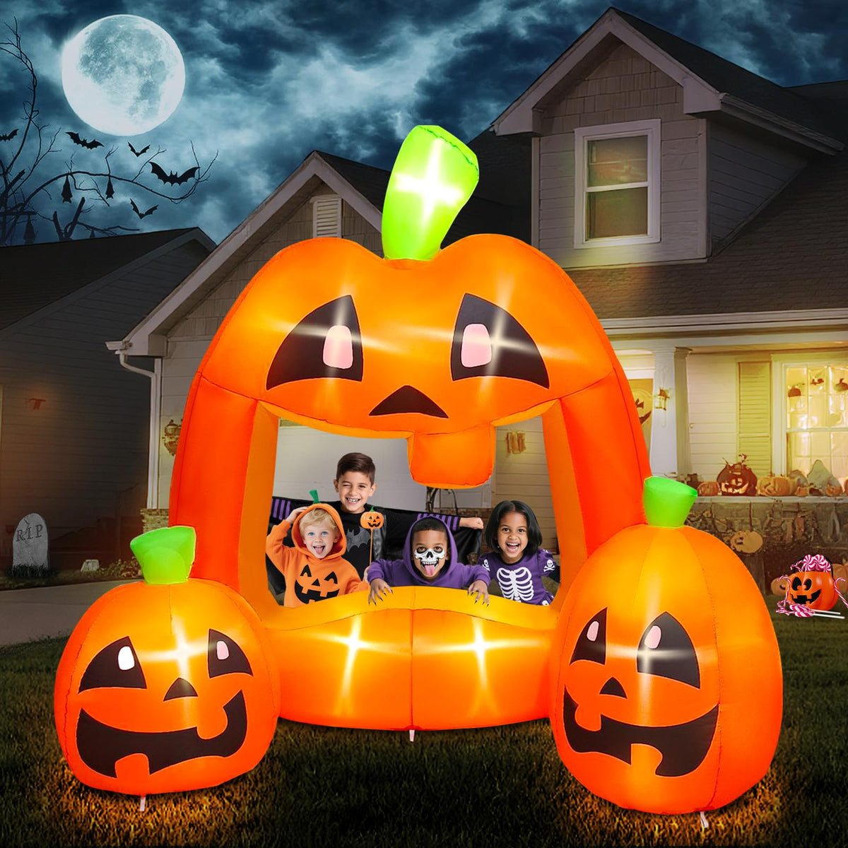 Kalolary front pumpkin frame showing bright orange design and photo opening benefit