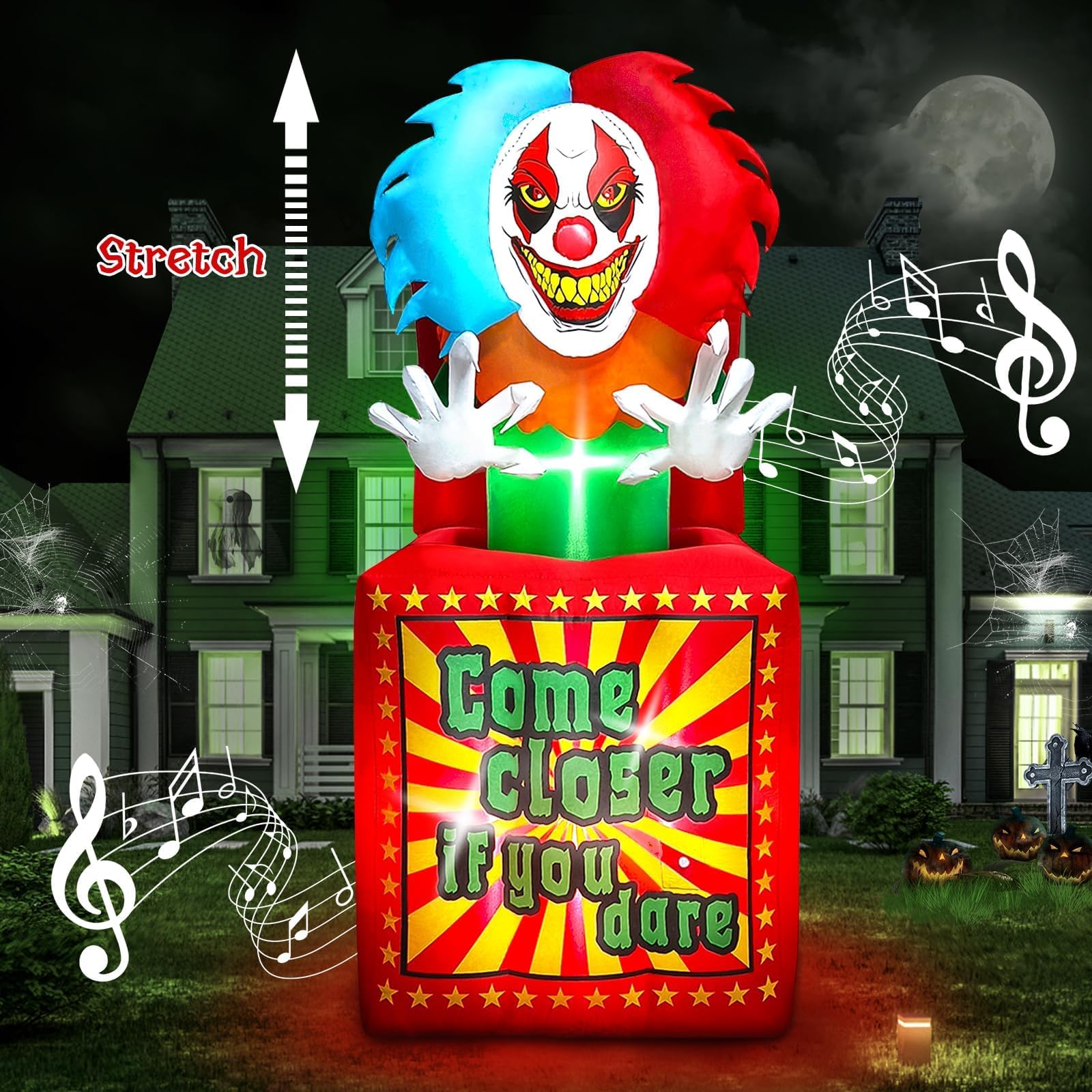 Kalolary front view of clown box showing full animated presence and curb appeal