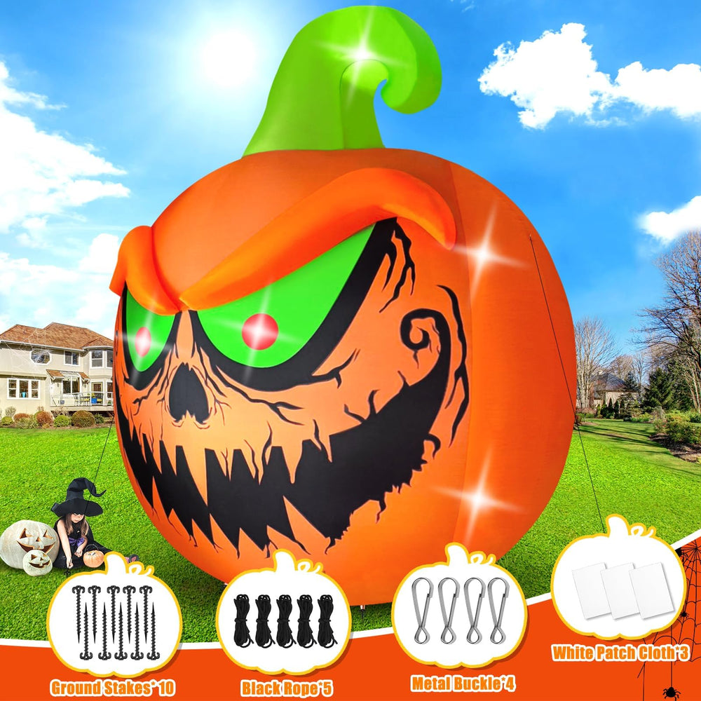 Kalolary pumpkin lit by built-in LEDs highlighting nighttime visibility