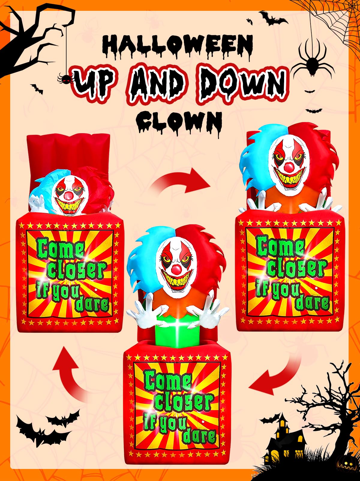 Kalolary side profile showing clown popping from box for dramatic animation benefit