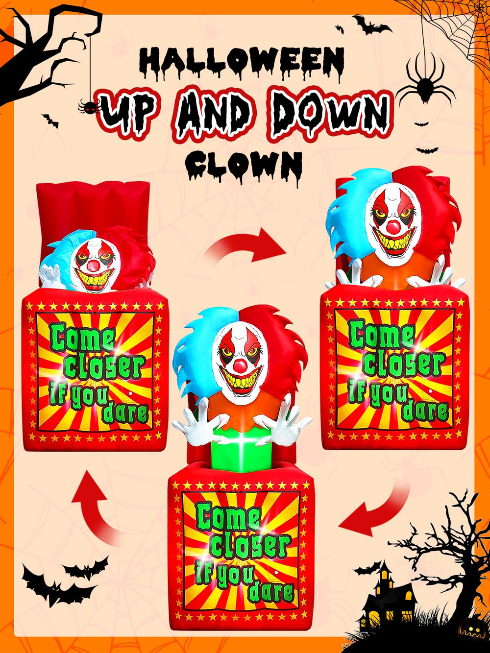 Kalolary side profile showing clown popping from box for dramatic animation benefit