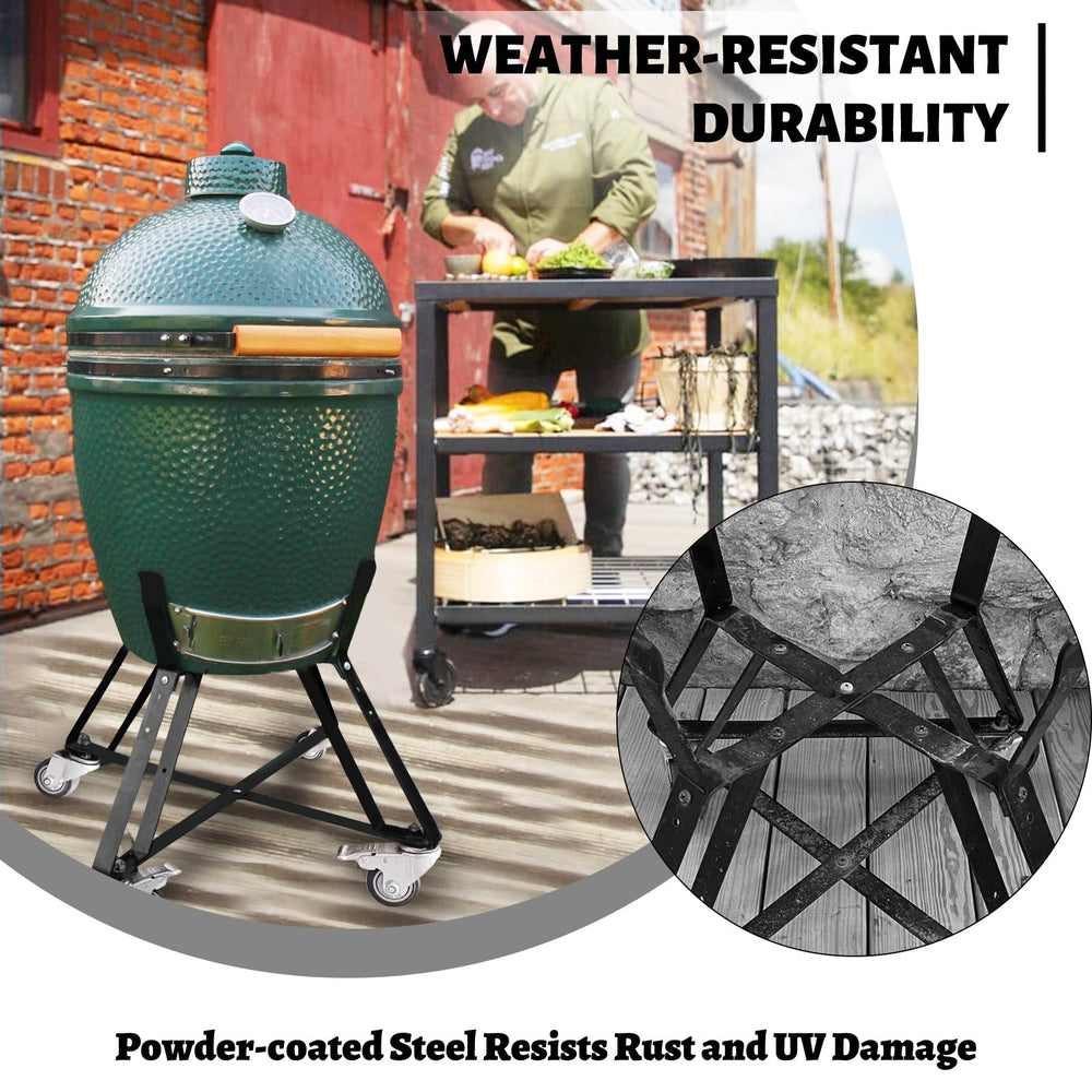 kamado factory assembled scale comparison showing compact footprint and convenience