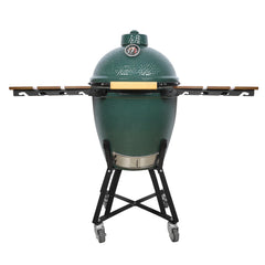 kamado factory caster close-up demonstrating smooth rolling and easy maneuvering