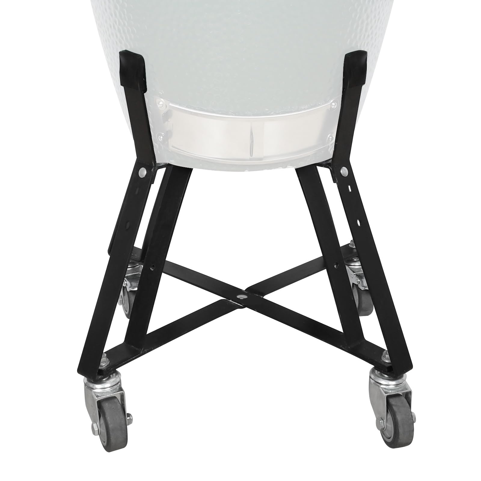 kamado factory front-facing stand showing stable grill support and mobility