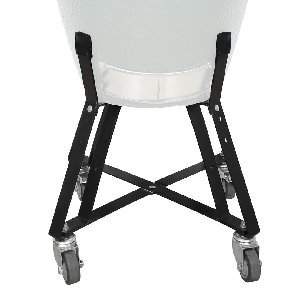 kamado factory front-facing stand showing stable grill support and mobility