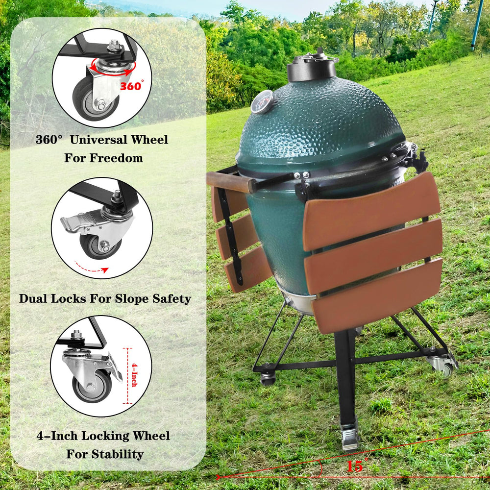 kamado factory side profile with nest showing balanced height and stability