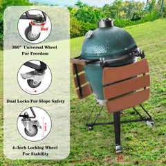 kamado factory side profile with nest showing balanced height and stability