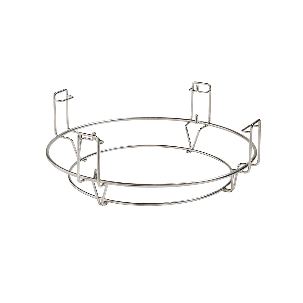 Kamado Joe front view of flexible cooking rack showing full grill coverage and improved control