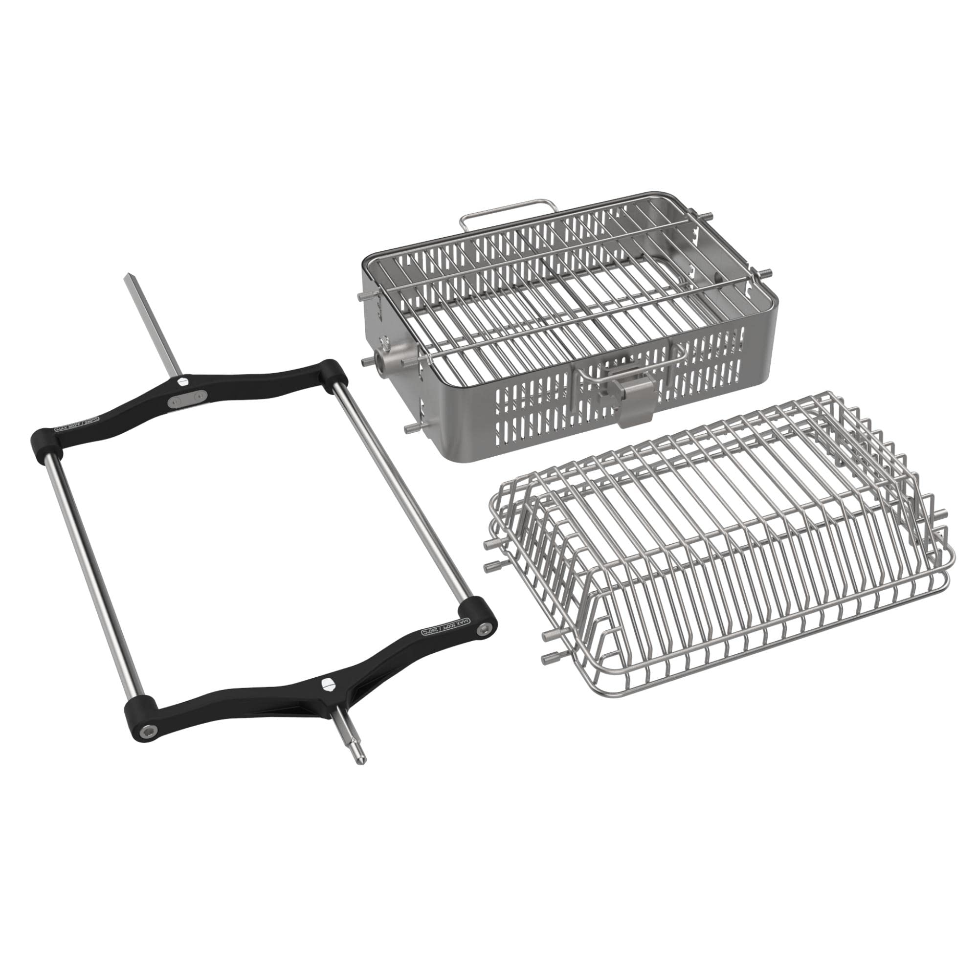 Kamado Joe flat basket front view showing sturdy rim and even heat benefit