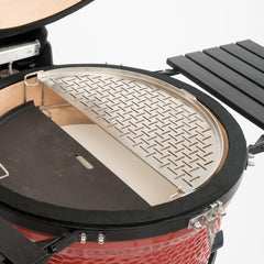 Kamado Joe rack next to whole grill showing scale and easier multi-zone setup