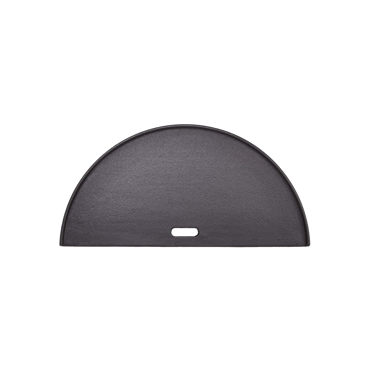 Kamado Joe front view of griddle showing fit and sturdy cast iron benefit