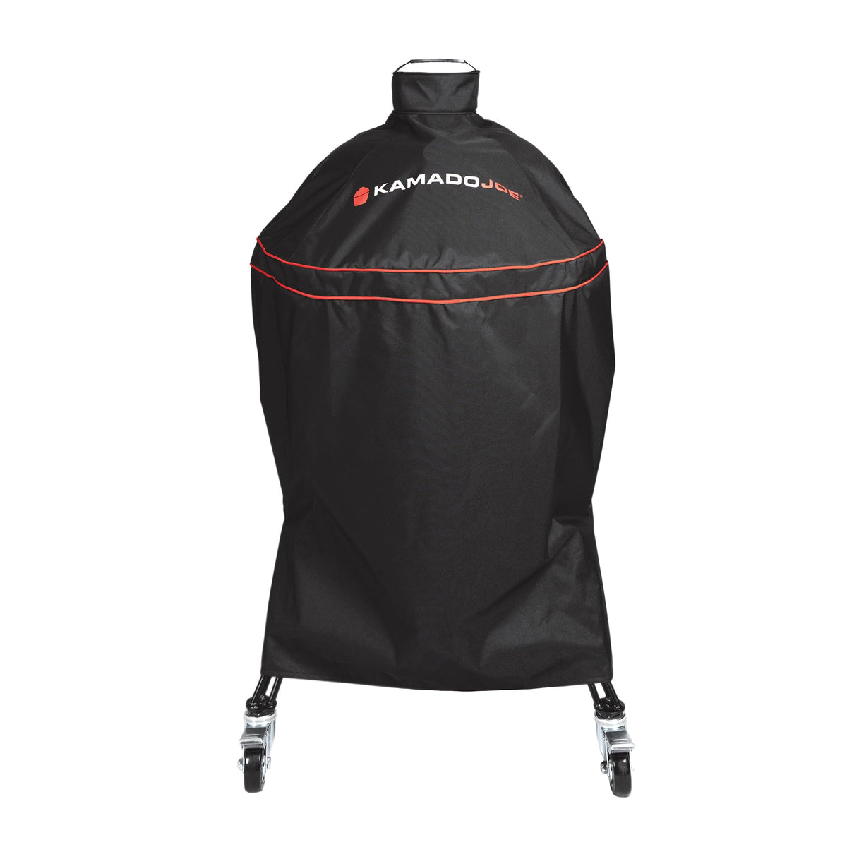 Kamado Joe front view with cover fitting snug, protects grill from weather