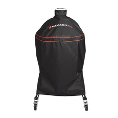 Kamado Joe front view with cover fitting snug, protects grill from weather