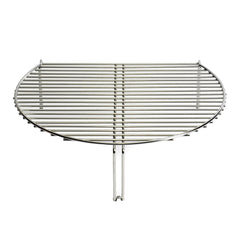 Kamado Joe front view of stainless steel grate expander showing increased cooking area and stability