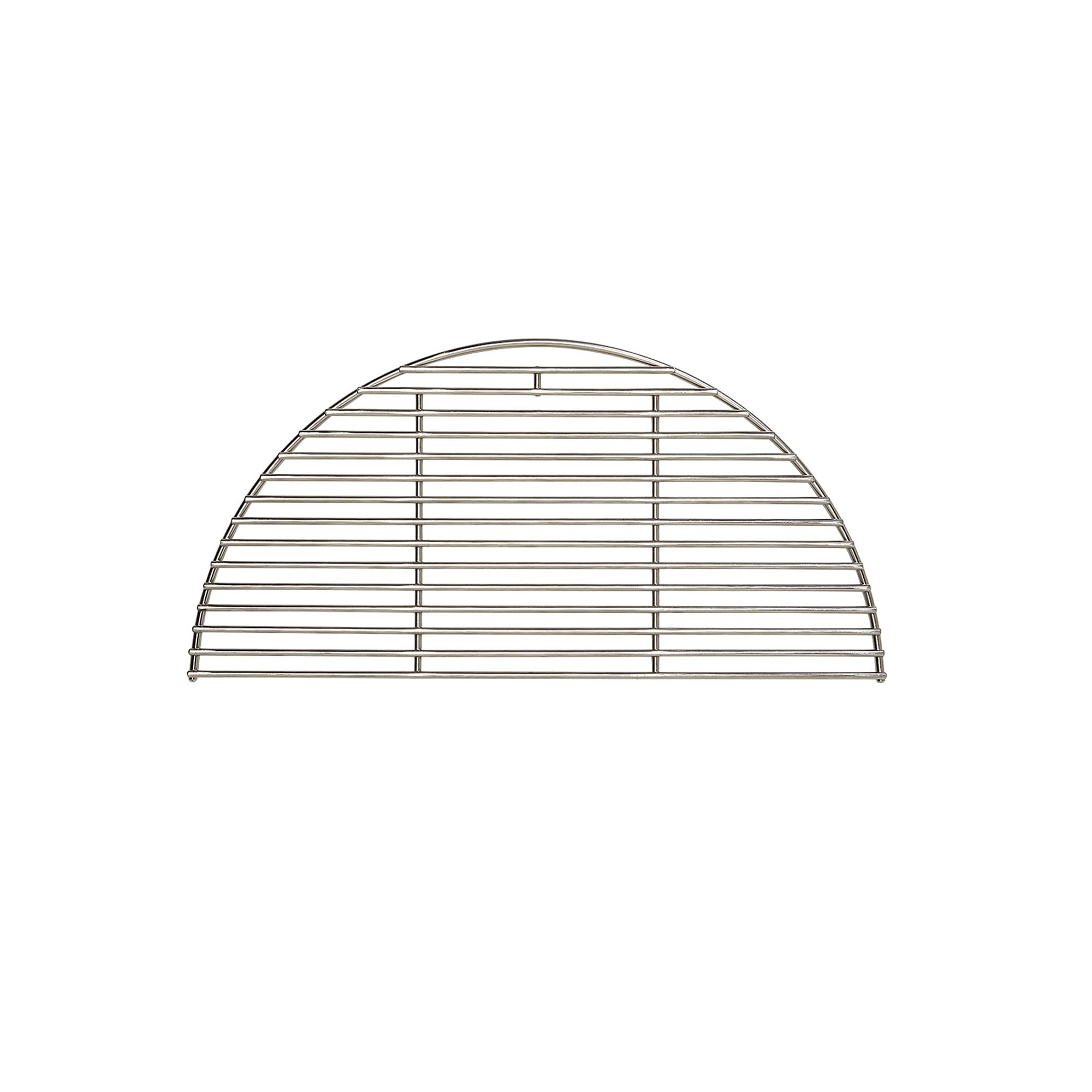 Kamado Joe half grate front view showing durable stainless construction and easy fit
