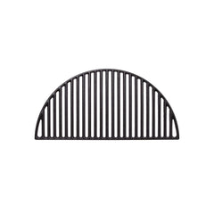 Kamado Joe front view of half-moon cast iron grate showing heavy-duty construction and durability