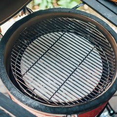 Kamado Joe plates beside grill grate showing size and placement benefit