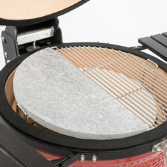 Kamado Joe soapstone close-up texture highlighting non-porous stain-resistant surface