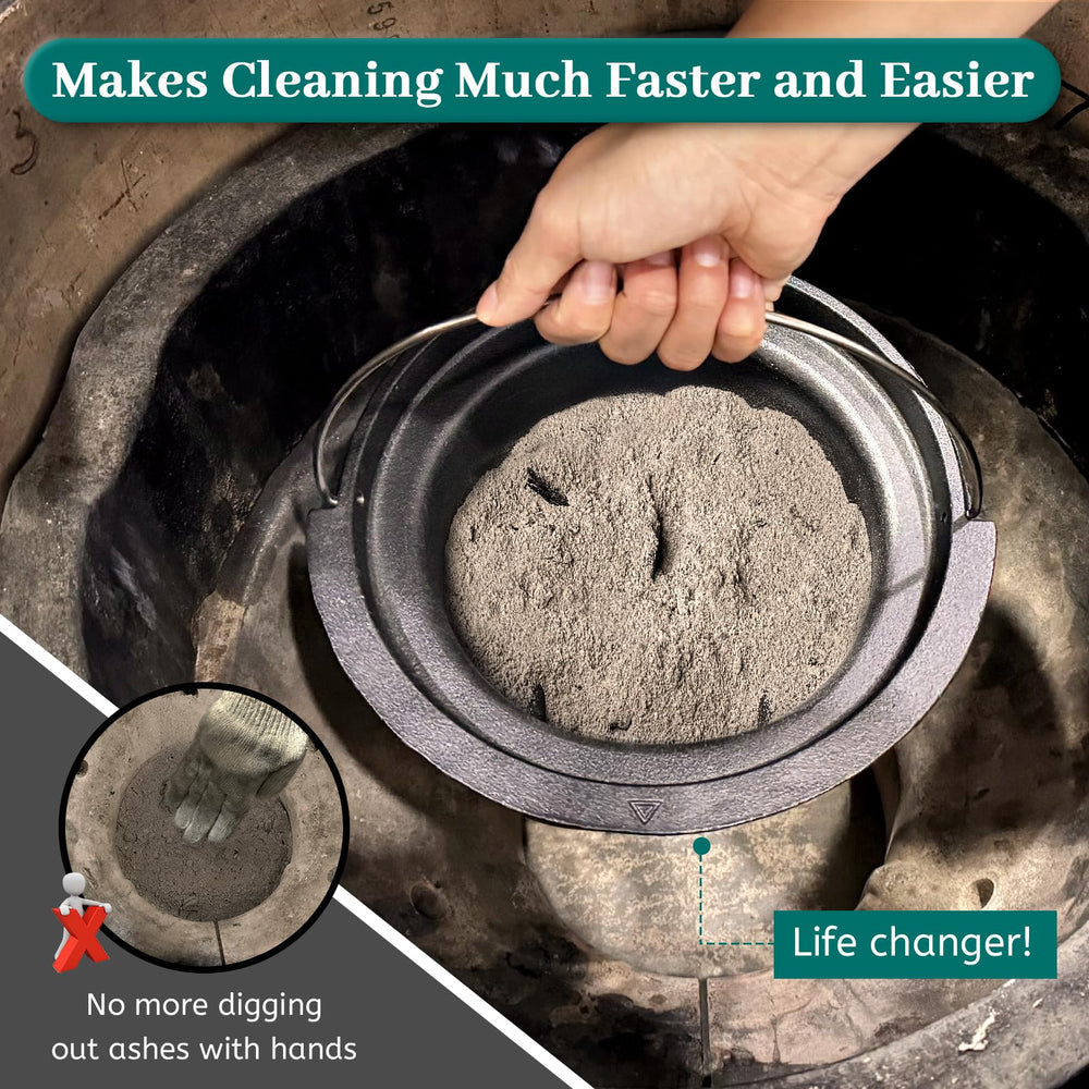KAMaster ash can under 9in fire grate improving stability during ash removal benefit