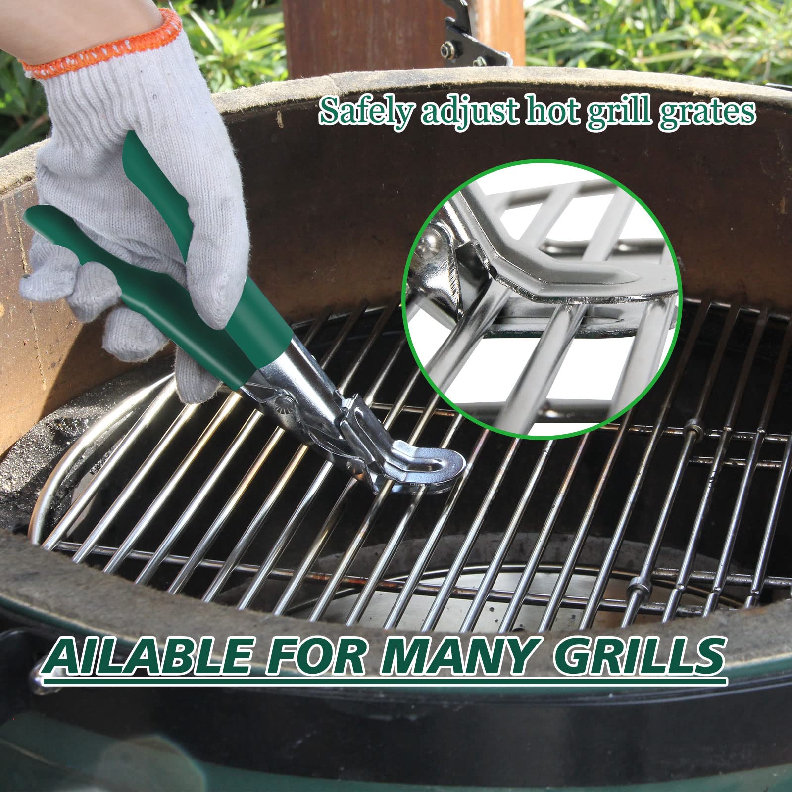 KAMaster tool set on a backyard kamado grill highlighting faster maintenance