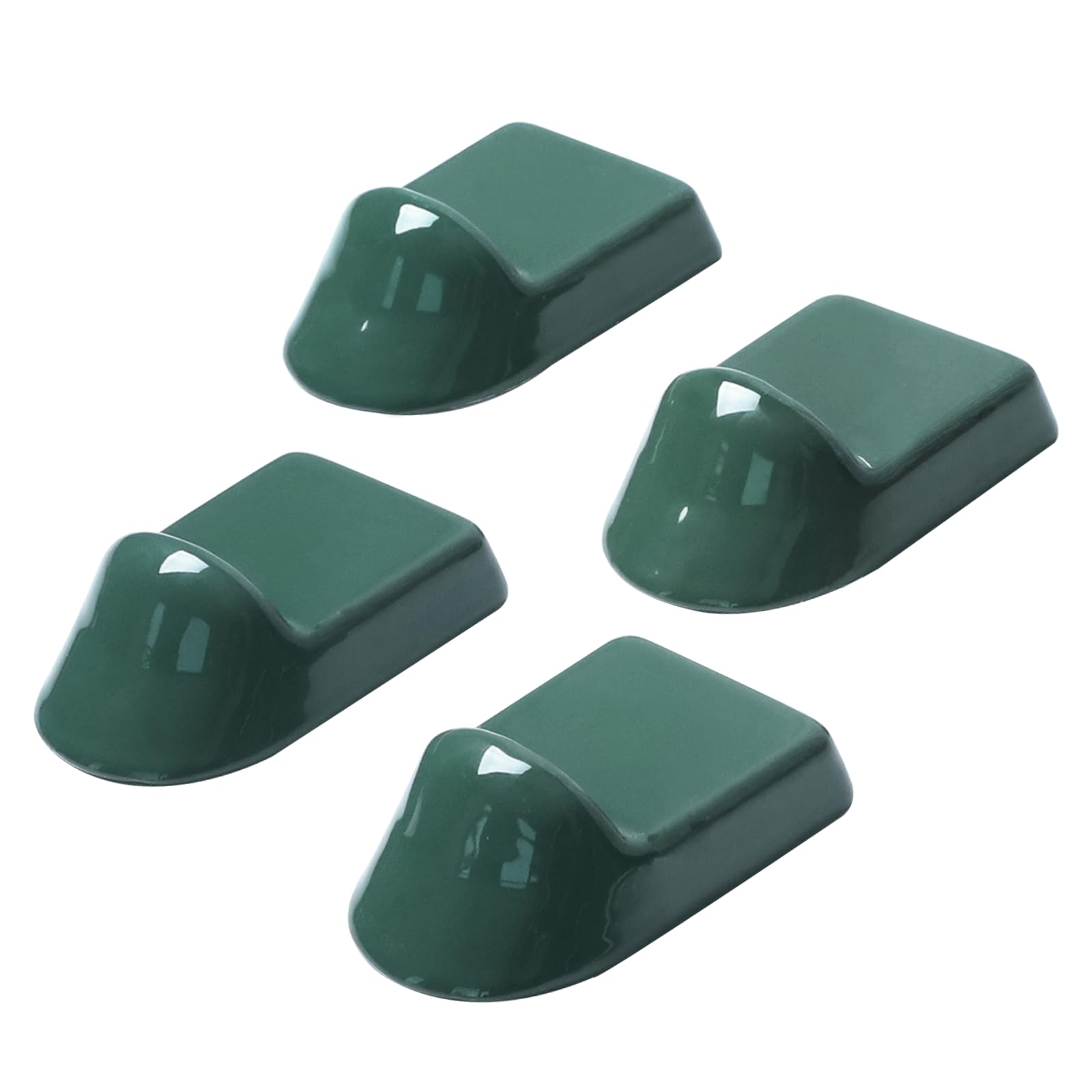 KAMaster front view of four green ceramic grill feet showing neat fit and protection