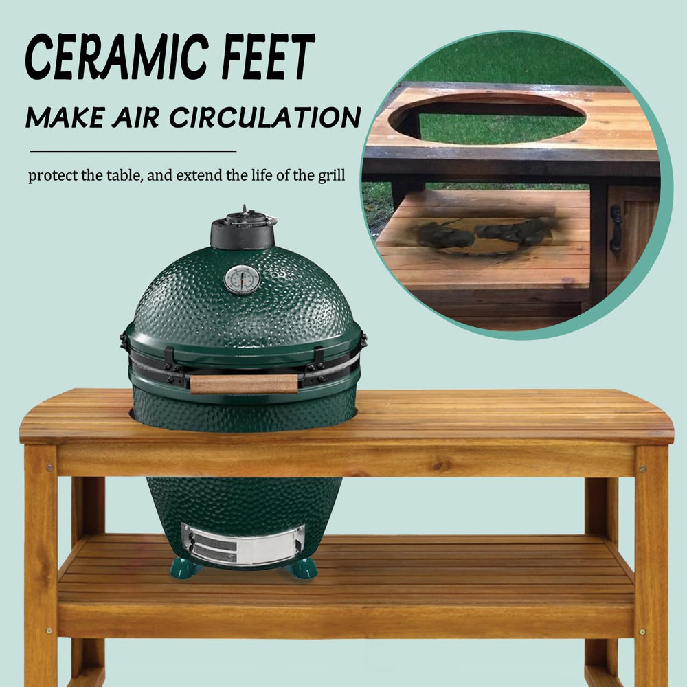 KAMaster feet beside ruler showing one-inch lift for safe heat clearance