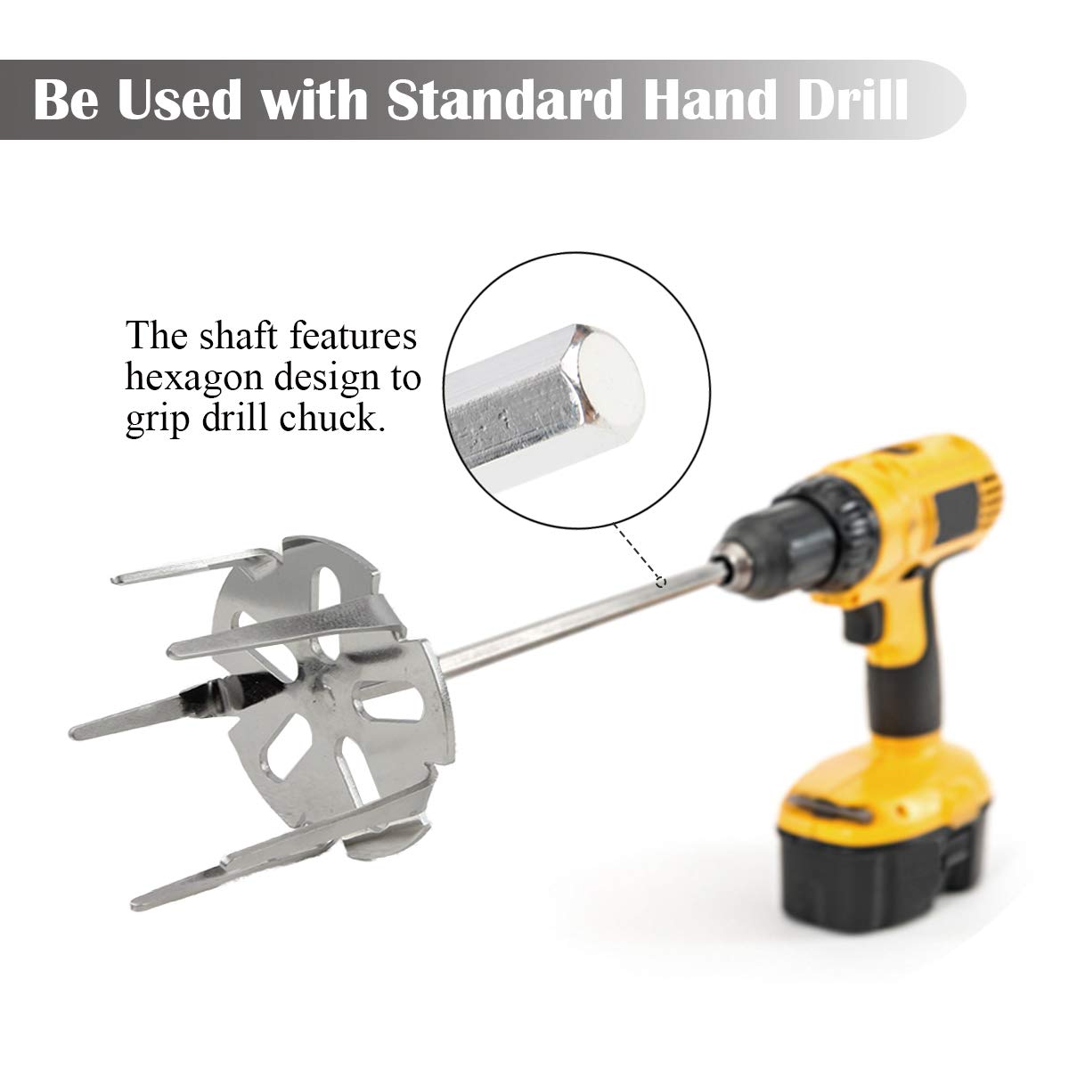 KAMaster mounted on a hand drill pulling shredded pork fast for time-saving barbecue prep