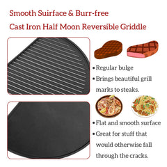 KAMaster flat griddle side detail for even cooking and flipping delicate foods