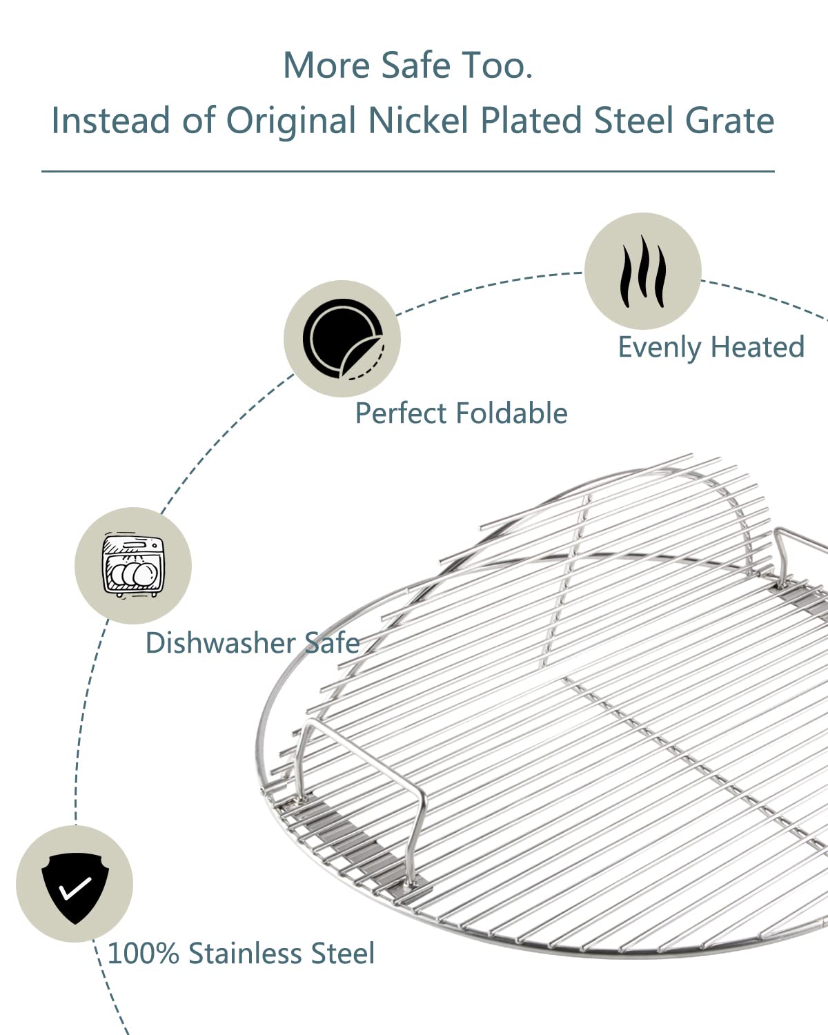KAMaster hinged grate opened to reveal charcoal access for quick fuel addition benefit