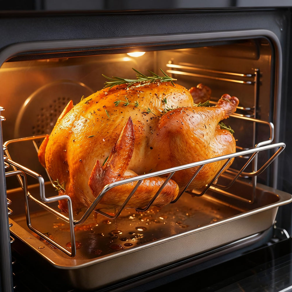 KAMaster placed in an oven illustrating indoor roasting versatility benefit