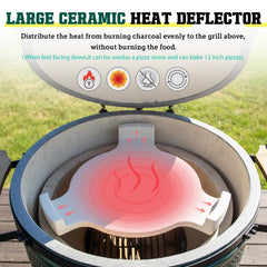 KAMaster plate setter installed inside a kamado grill demonstrating indirect heat setup for smoking