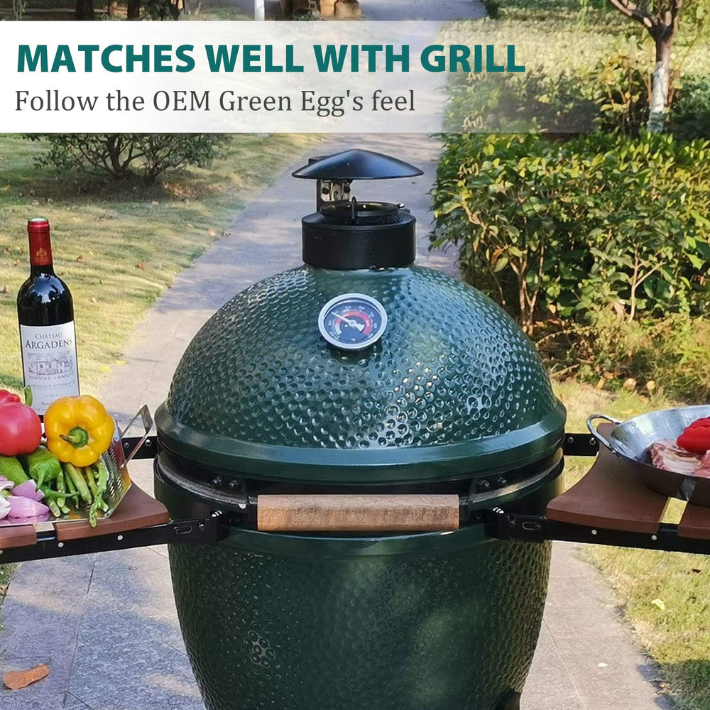 KAMaster next to grill cover showing fit and compatibility with Green Egg covers