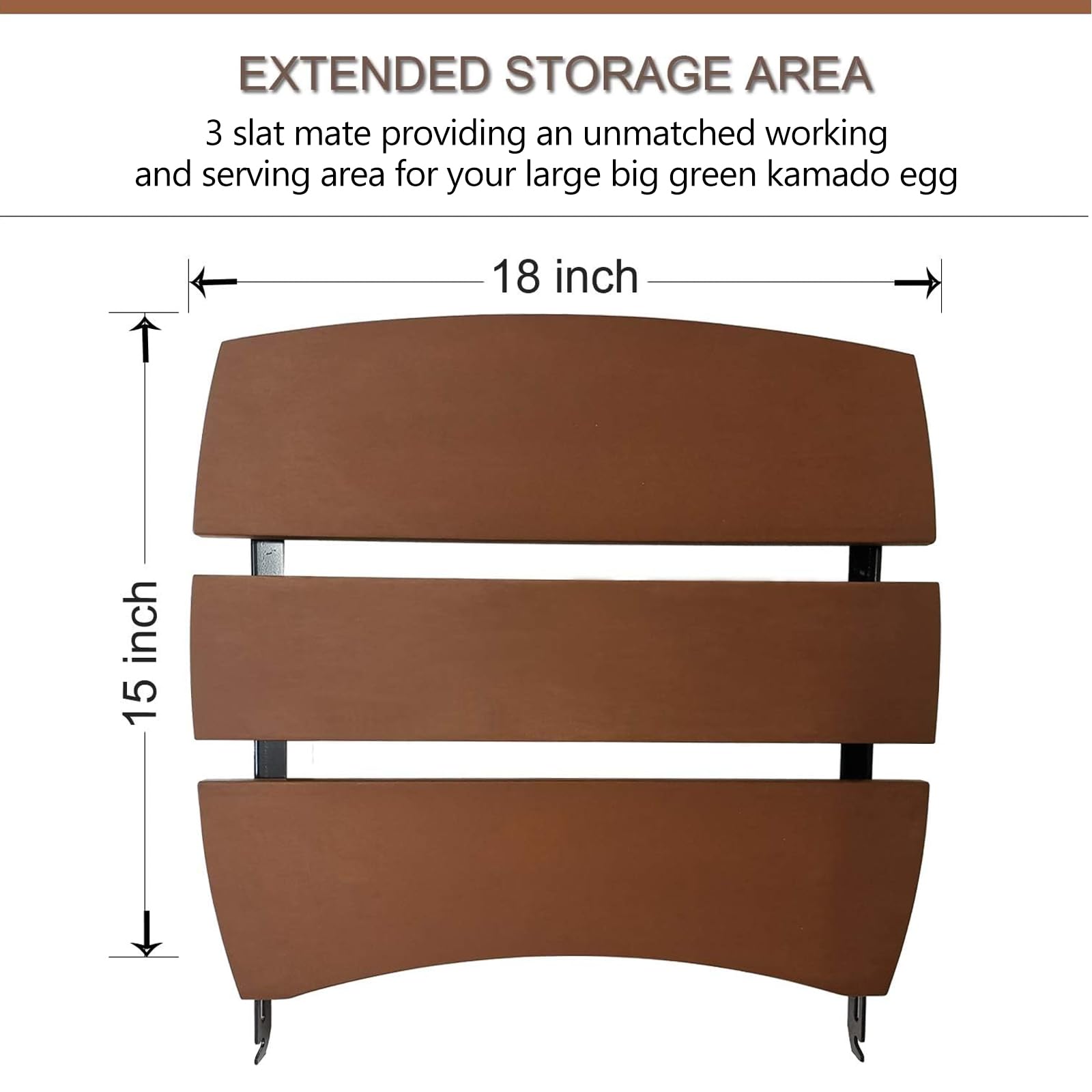 KAMaster shelves mounted on large Big Green Egg providing prep space