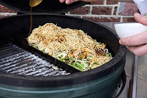 KAMaster griddle next to spatula and tongs illustrating real-world size