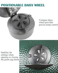 KAMaster rain cap closed protecting Green Egg from rain and debris during bad weather