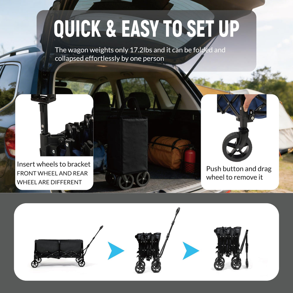 KAMPGATHR telescoping handle extended demonstrating ergonomic comfortable control