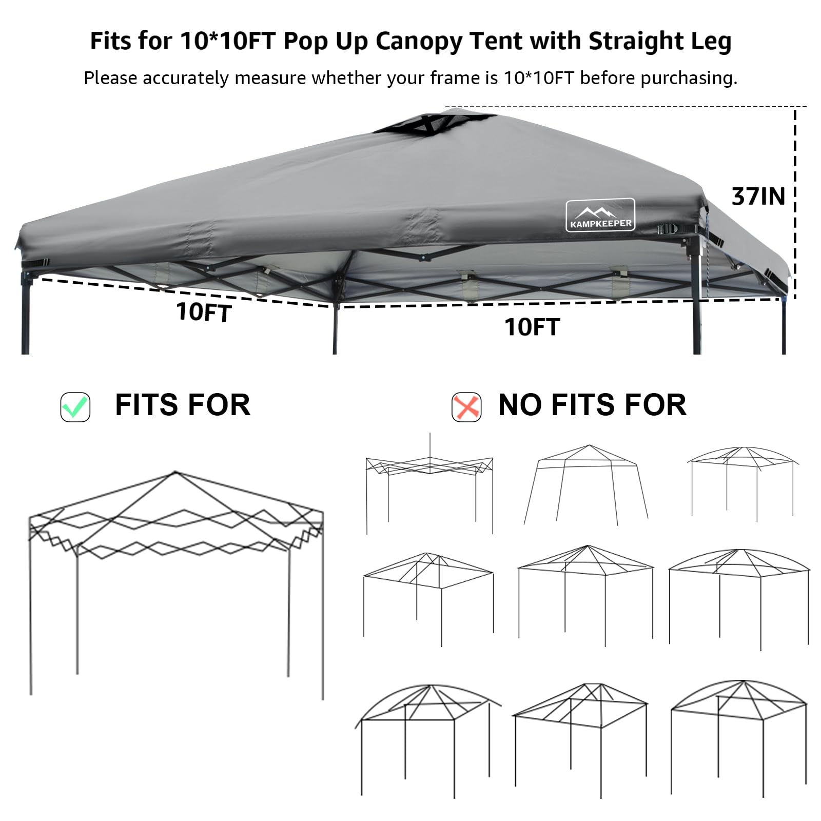 KAMPKEEPER corner strap and Velcro tabs securing top for fast easy installation