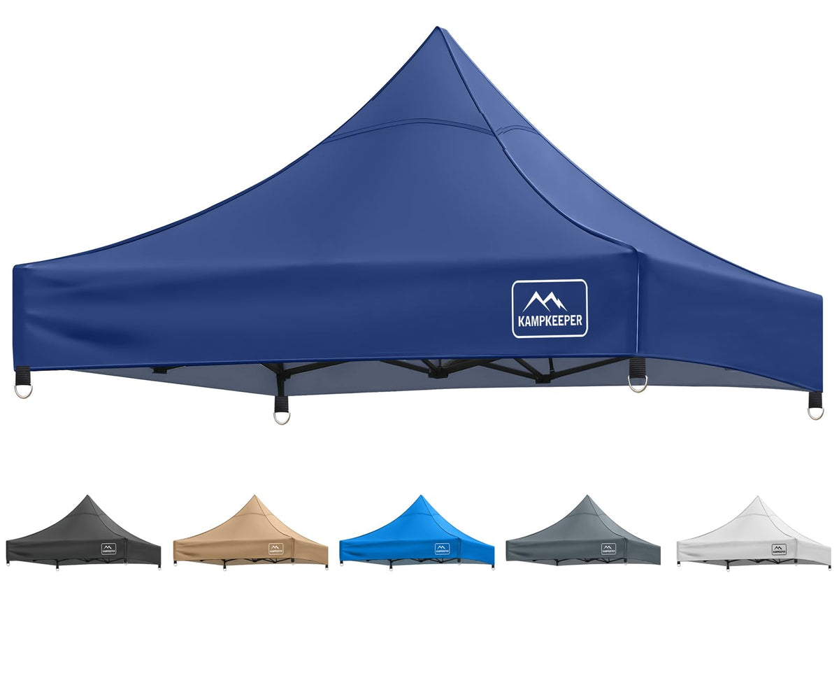 KAMPKEEPER front view of 10x10 canopy top showing clean roof and straight legs for protection