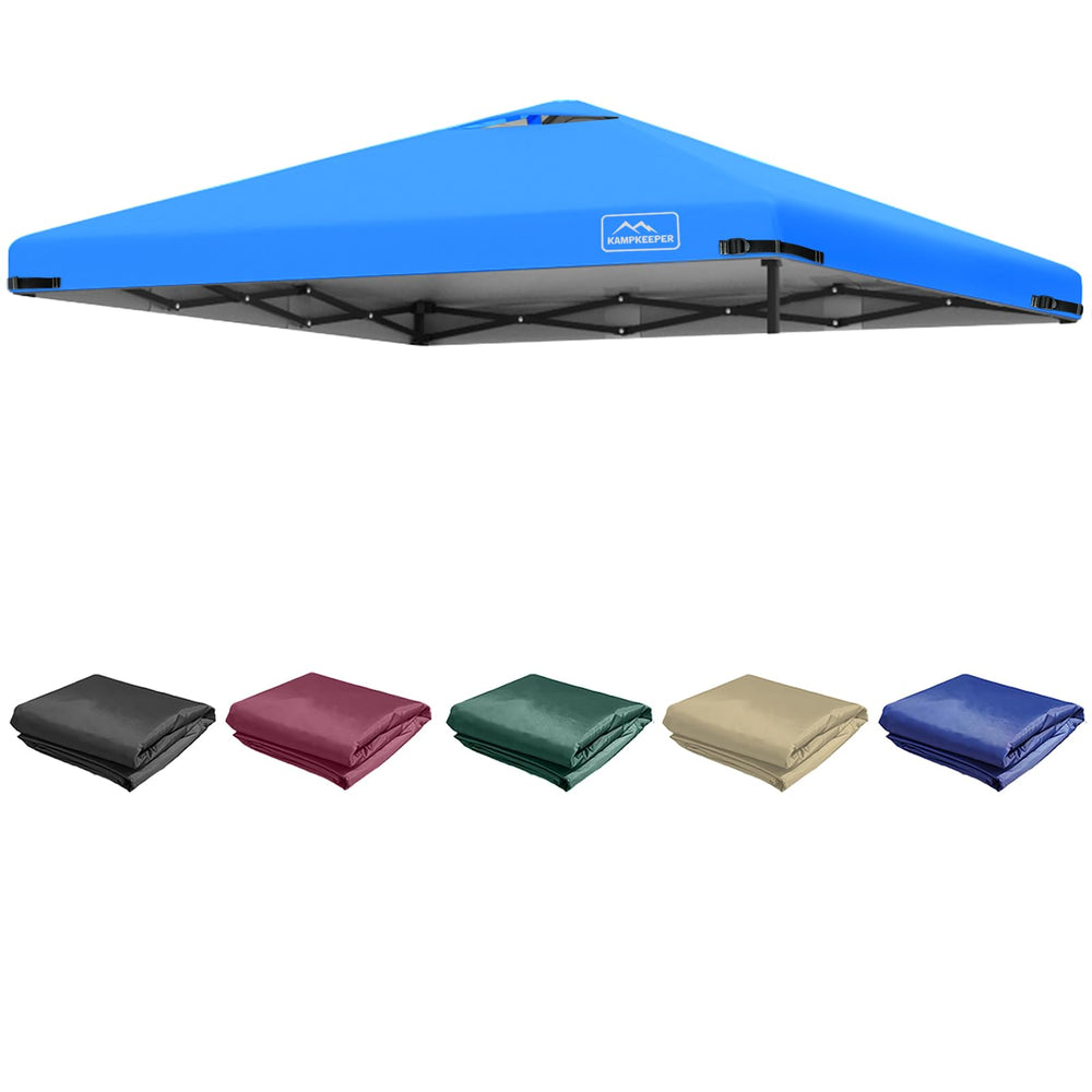 KAMPKEEPER front view of 10x10 replacement roof showing full coverage and protection