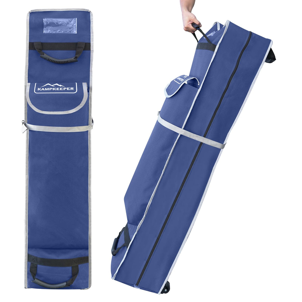 KAMPKEEPER front view of 62in canopy bag showing durable protection and mobility