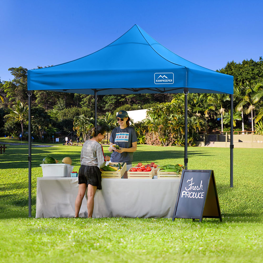 KAMPKEEPER canopy top in backyard lifestyle scene enhancing outdoor comfort