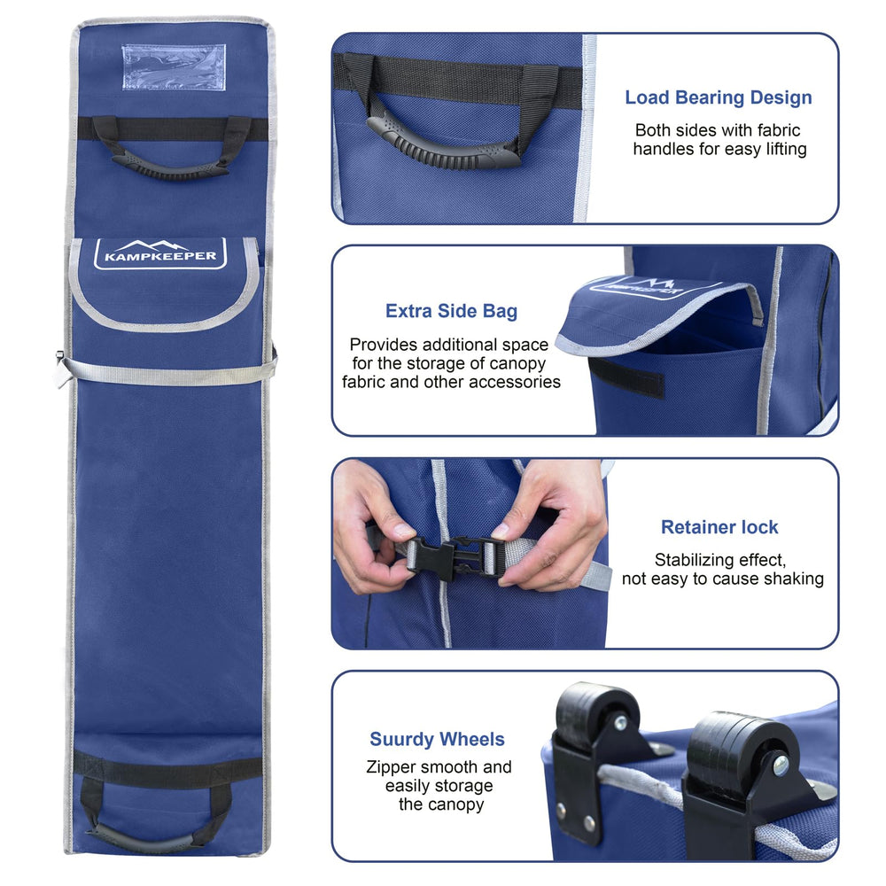 KAMPKEEPER padded handles shown for comfortable two-person carrying benefit