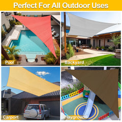 KANAGAWA shade installed over patio creating cooler, shaded outdoor seating