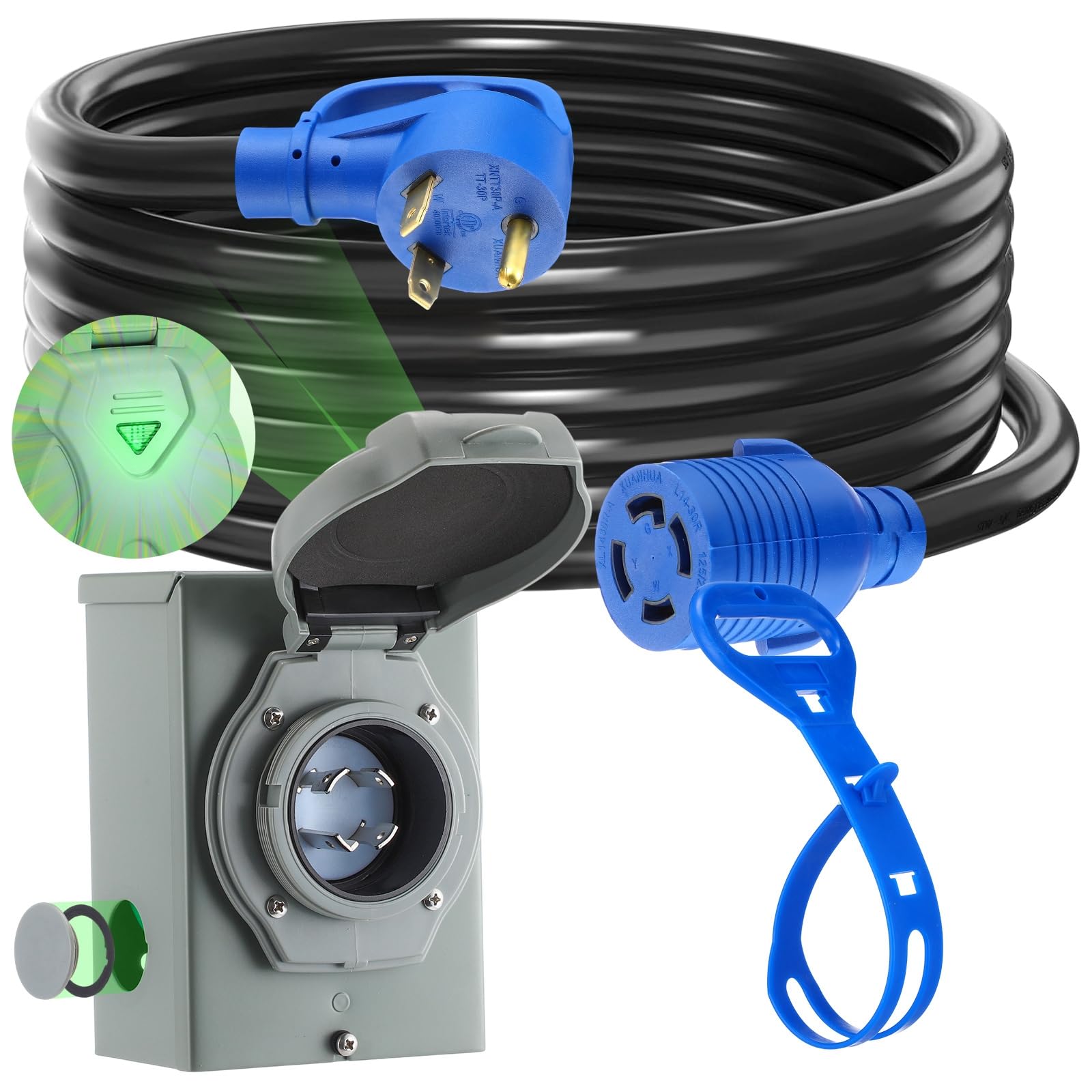 Kanayu adapter plug front view showing secure connection and safety