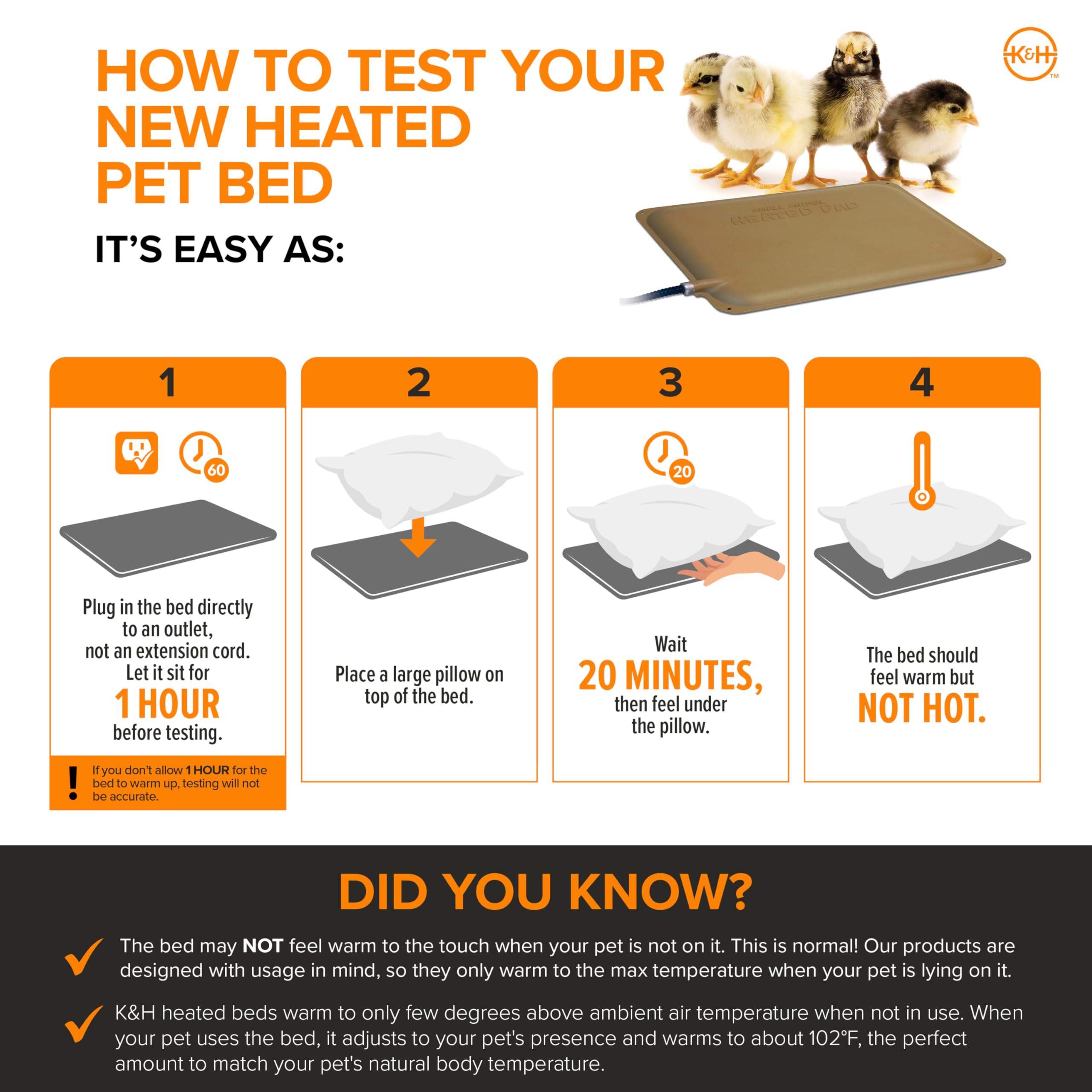 K&H pad beside ruler showing 12x9 size for fit assurance benefit