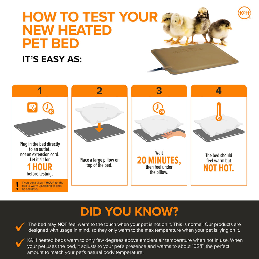 K&H pad beside ruler showing 12x9 size for fit assurance benefit