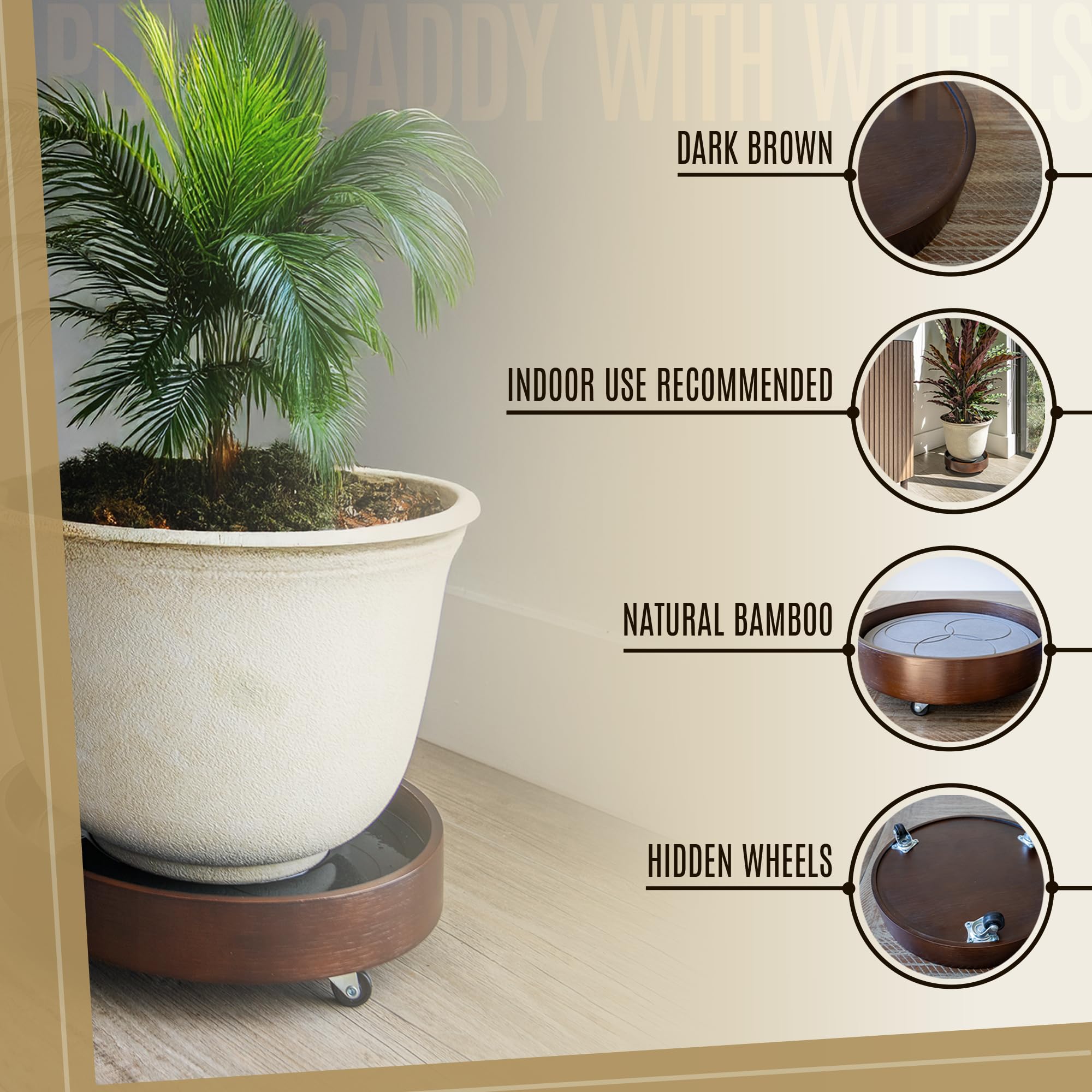 KANDOHAUS 360° caster detail for smooth movement and effortless repositioning